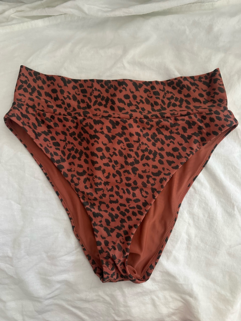 aerie Rust Leopard High-Rise HIGH CUT CHEEKY Bikini Bottoms